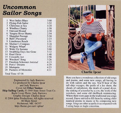 Back cover of Uncommon Sailor Songs
