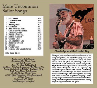 Back cover of CD Uncommon Sailor Songs - 55532 Bytes