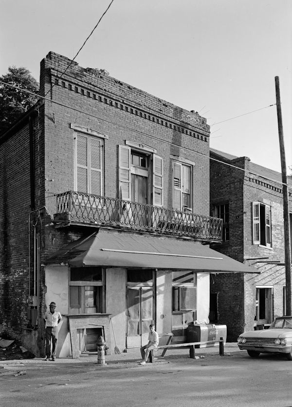 Under The Hill Saloon, Natchez Bluffs & Under-the-Hill Historic District, Silver Street & adjacent area, Natchez, MS, circa 1933, from Library of Congress.