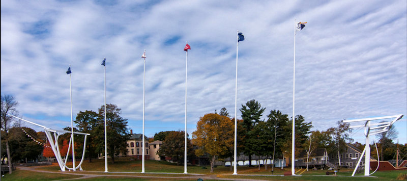 A sculpture representing the Wyoming at the Maine Maritime Museum, Bath, ME, photographed by Paul Van Der Werf, October 19, 2014